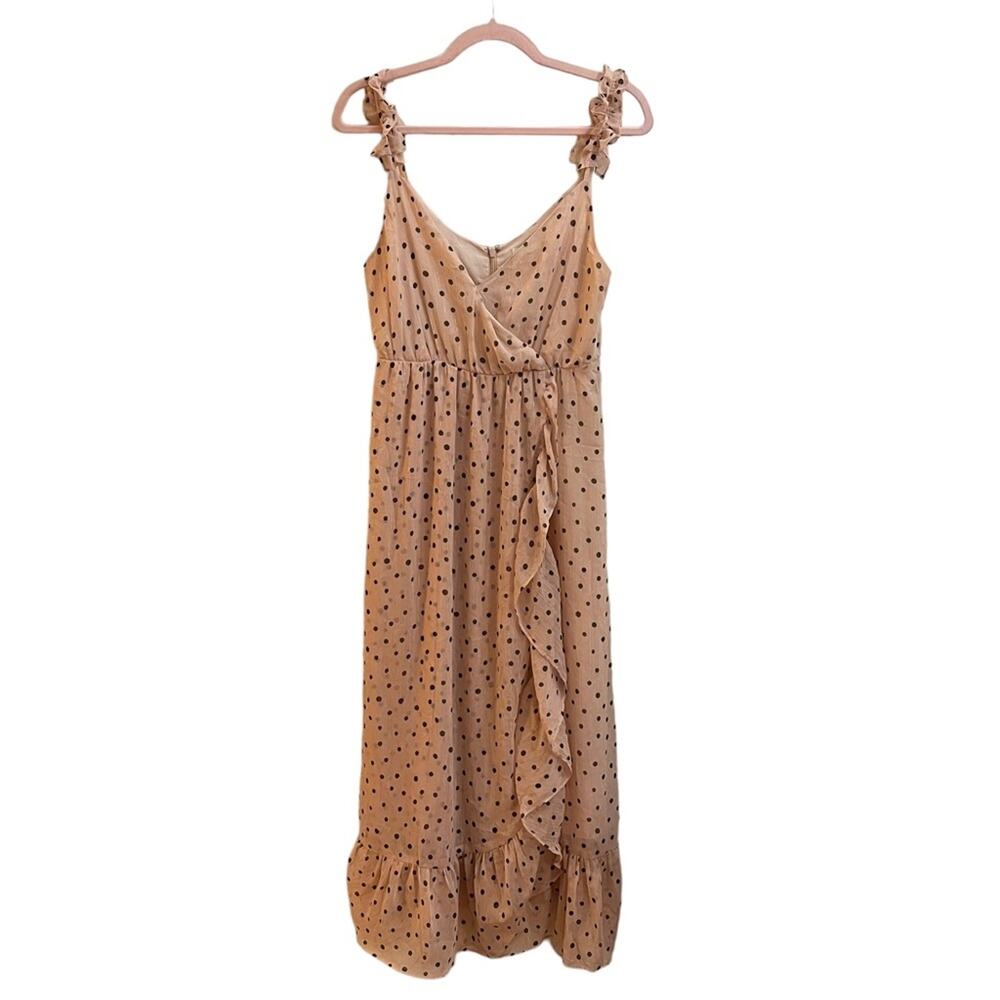 Madewell Ruffle Strap Wrap Inkspot Dots Dress - Picture 2 of 9